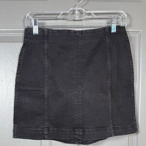 Classic Black Denim Skirt